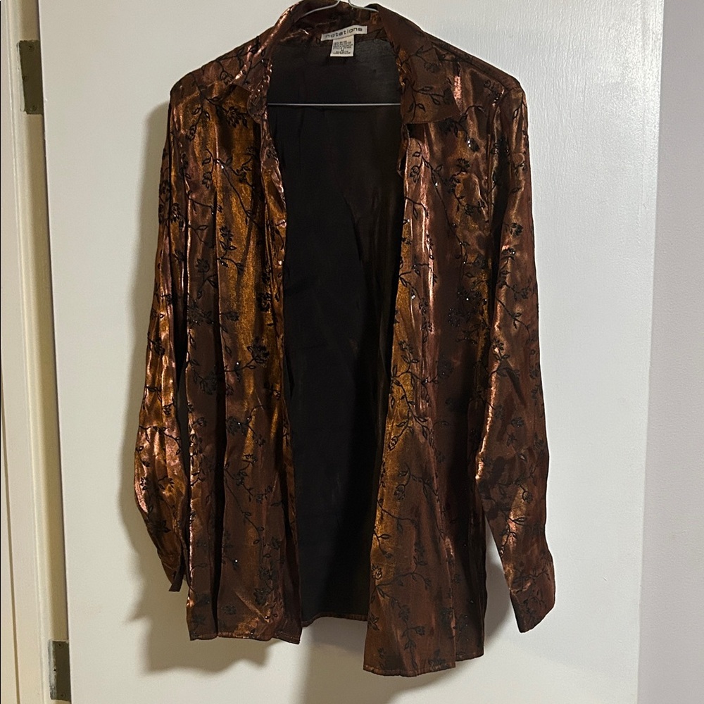 Notations Shimmering Brown Blouse